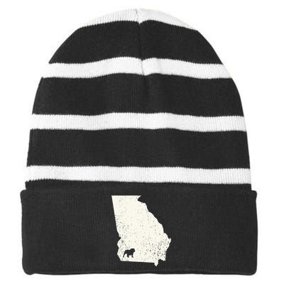 Georgia vs All Yall Retro Vintage Striped Beanie with Solid Band