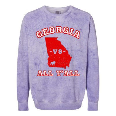 Georgia Vs All Yall Retro Vintage Colorblast Crewneck Sweatshirt