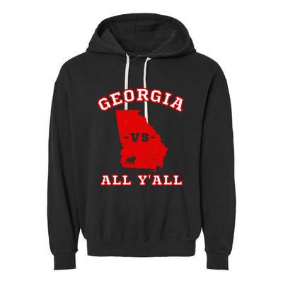 Georgia Vs All Yall Retro Vintage Garment-Dyed Fleece Hoodie