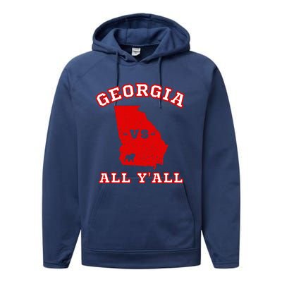 Georgia Vs All Yall Retro Vintage Performance Fleece Hoodie