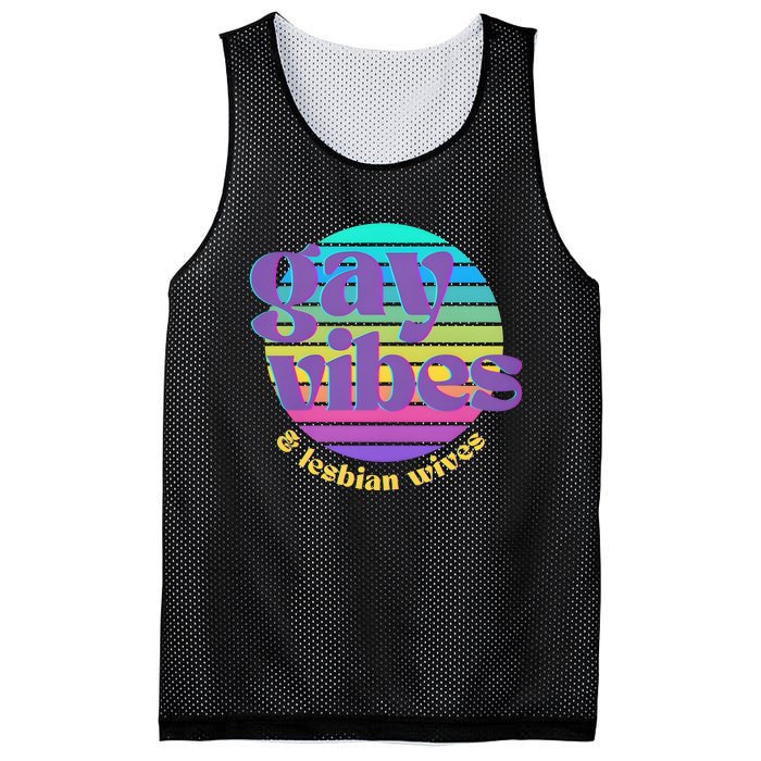 Gay Vibes And Lesbian Wives Lgbt Lgbtq Pride Month Mesh Reversible Basketball Jersey Tank