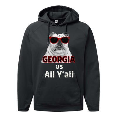 Georgia Vs All Yall Retro Vintage Performance Fleece Hoodie