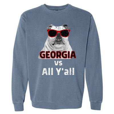 Georgia Vs All Yall Retro Vintage Garment-Dyed Sweatshirt