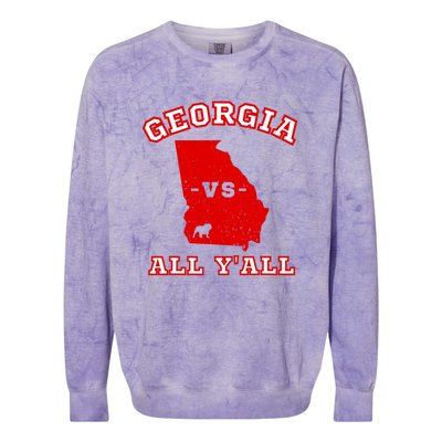 Georgia Vs All Yall Retro Vintage Colorblast Crewneck Sweatshirt