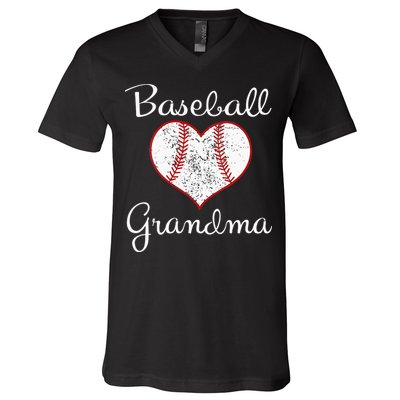 Grandma Vintage Baseball Grandma V-Neck T-Shirt
