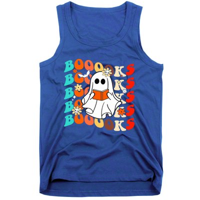 Groovy Vintage Boooks Ghost Halloween Teacher Book Reading Great Gift Tank Top