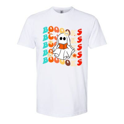 Groovy Vintage Boooks Ghost Halloween Teacher Book Reading Great Gift Softstyle® CVC T-Shirt