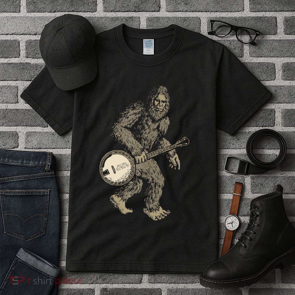 Grassquatch! Vintage Bigfoot & Bluegrass Banjo Music Tall T-Shirt
