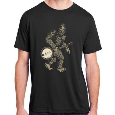 Grassquatch! Vintage Bigfoot & Bluegrass Banjo Music Adult ChromaSoft Performance T-Shirt