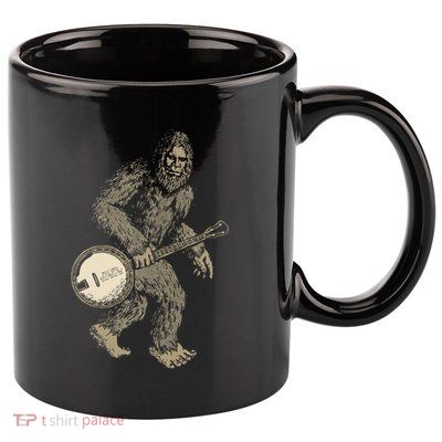 Grassquatch! Vintage Bigfoot & Bluegrass Banjo Music 11oz C Handle Ceramic Mug