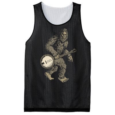 Grassquatch! Vintage Bigfoot & Bluegrass Banjo Music Mesh Reversible Basketball Jersey Tank