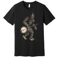 Grassquatch! Vintage Bigfoot & Bluegrass Banjo Music Premium T-Shirt