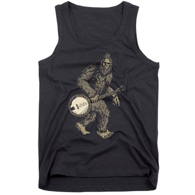 Grassquatch! Vintage Bigfoot & Bluegrass Banjo Music Tank Top