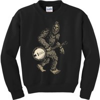 Grassquatch! Vintage Bigfoot & Bluegrass Banjo Music Kids Sweatshirt