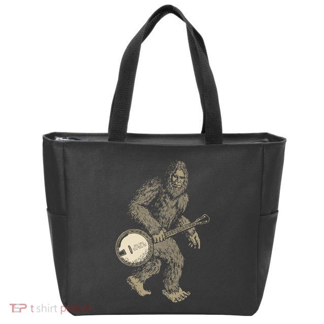 Grassquatch! Vintage Bigfoot & Bluegrass Banjo Music Zip Tote Bag