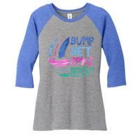 Girls Volleyball Bump Set Spike Repeat Blue Purple Teen Funny Gift Women's Tri-Blend 3/4-Sleeve Raglan Shirt