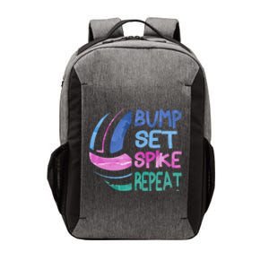 Girls Volleyball Bump Set Spike Repeat Blue Purple Teen Funny Gift Vector Backpack