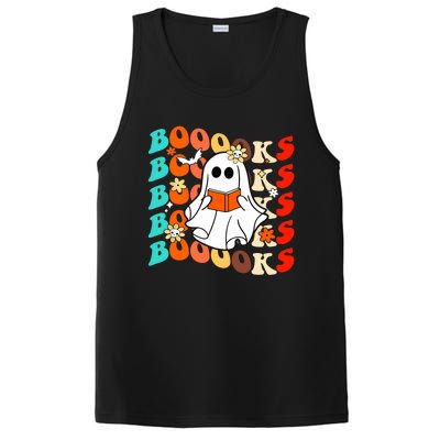 Groovy Vintage Boooks Ghost Halloween Teacher Book Reading Cool Gift PosiCharge Competitor Tank