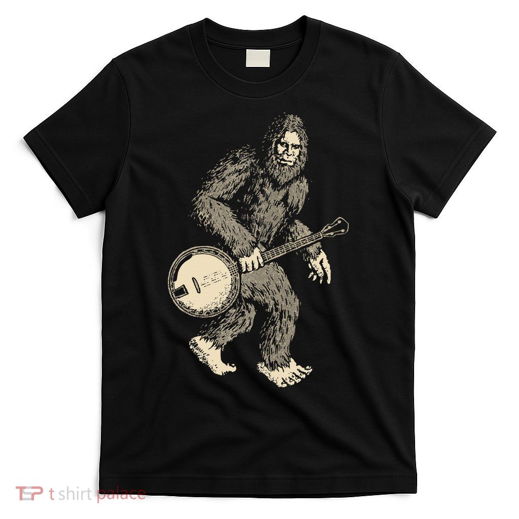 Grassquatch! Vintage Bigfoot & Bluegrass Banjo Music T-Shirt
