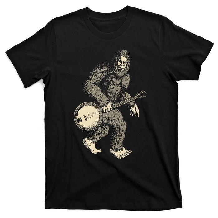 Grassquatch! Vintage Bigfoot & Bluegrass Banjo Music T-Shirt