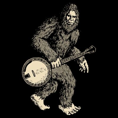 Grassquatch! Vintage Bigfoot & Bluegrass Banjo Music T-Shirt