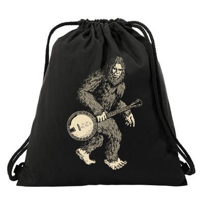 Grassquatch! Vintage Bigfoot & Bluegrass Banjo Music Drawstring Bag
