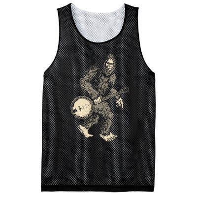 Grassquatch! Vintage Bigfoot & Bluegrass Banjo Music Mesh Reversible Basketball Jersey Tank