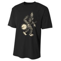 Grassquatch! Vintage Bigfoot & Bluegrass Banjo Music Performance Sprint T-Shirt