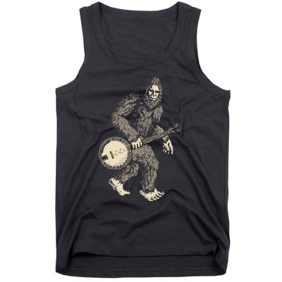 Grassquatch! Vintage Bigfoot & Bluegrass Banjo Music Tank Top