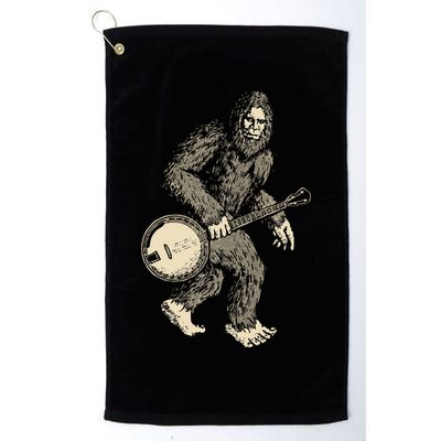 Grassquatch! Vintage Bigfoot & Bluegrass Banjo Music Golf Towel
