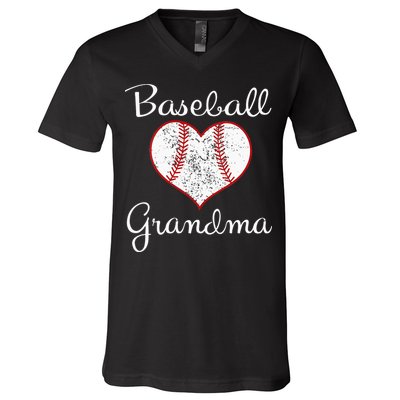 Grandma Vintage Baseball Grandma V-Neck T-Shirt