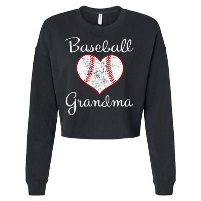 Grandma Vintage Baseball Grandma Cropped Pullover Crew