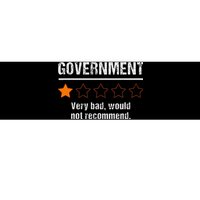 Government Very Bad Would Not Recommend Funny Rating Stars Bumper Sticker