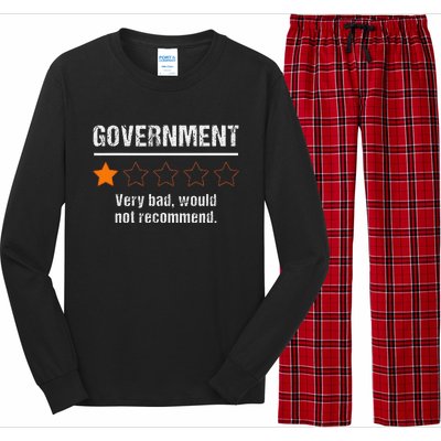 Government Very Bad Would Not Recommend Funny Rating Stars Long Sleeve Pajama Set