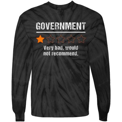 Government Very Bad Would Not Recommend Funny Rating Stars Tie-Dye Long Sleeve Shirt