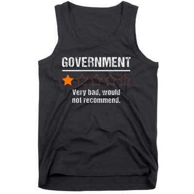 Government Very Bad Would Not Recommend Funny Rating Stars Tank Top