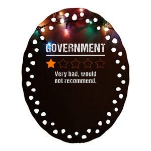 Government Very Bad Would Not Recommend Funny Rating Stars Ceramic Oval Ornament