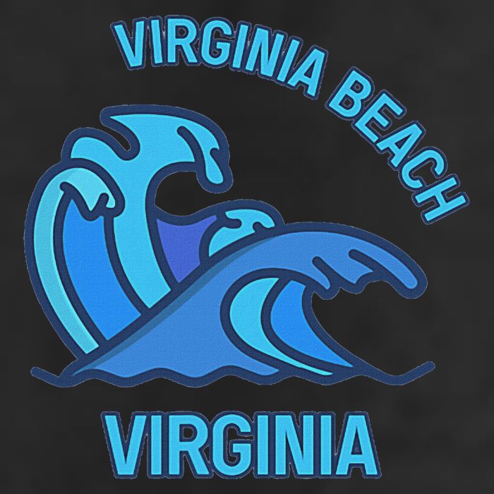 Graphic Virginia Beach Virginia Pocket Wave Souvenir 7 Panel Mesh Trucker Snapback Hat