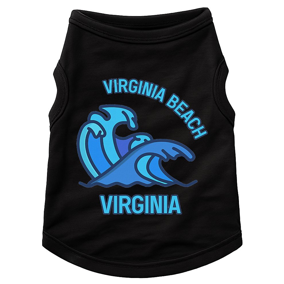 Graphic Virginia Beach Virginia Pocket Wave Souvenir Doggie Tank