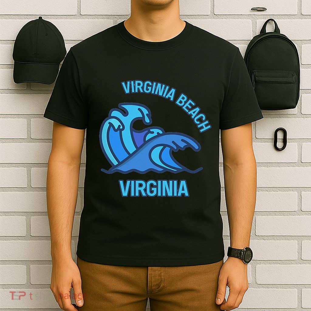 Graphic Virginia Beach Virginia Pocket Wave Souvenir T-Shirt