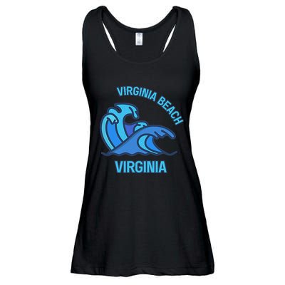 Graphic Virginia Beach Virginia Pocket Wave Souvenir Ladies Essential Flowy Tank