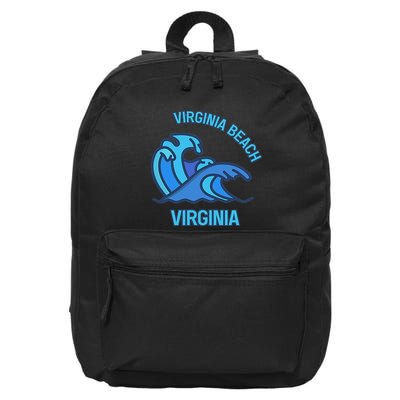 Graphic Virginia Beach Virginia Pocket Wave Souvenir 16 in Basic Backpack