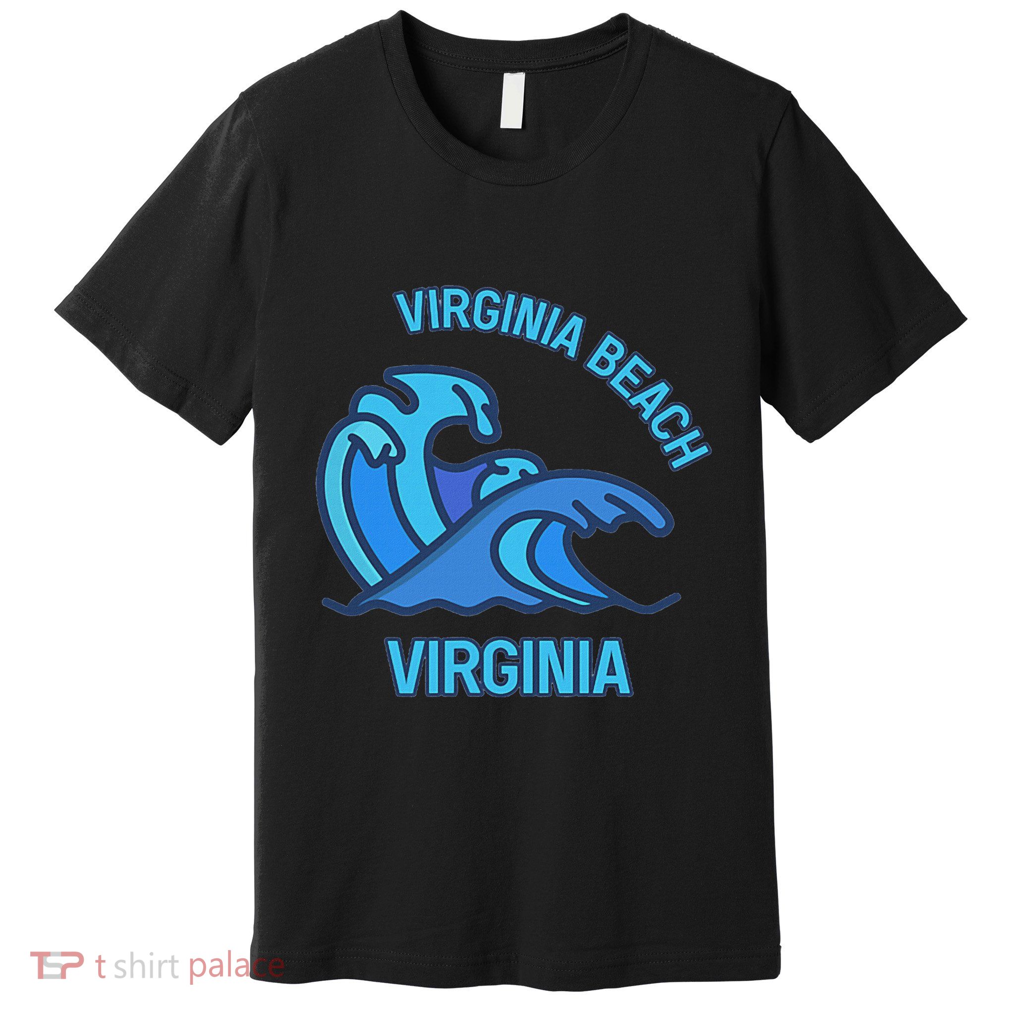 Graphic Virginia Beach Virginia Pocket Wave Souvenir Premium T-Shirt