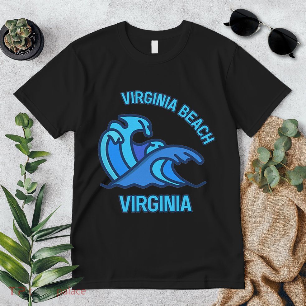 Graphic Virginia Beach Virginia Pocket Wave Souvenir Premium T-Shirt