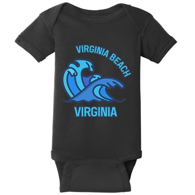 Graphic Virginia Beach Virginia Pocket Wave Souvenir Baby Bodysuit