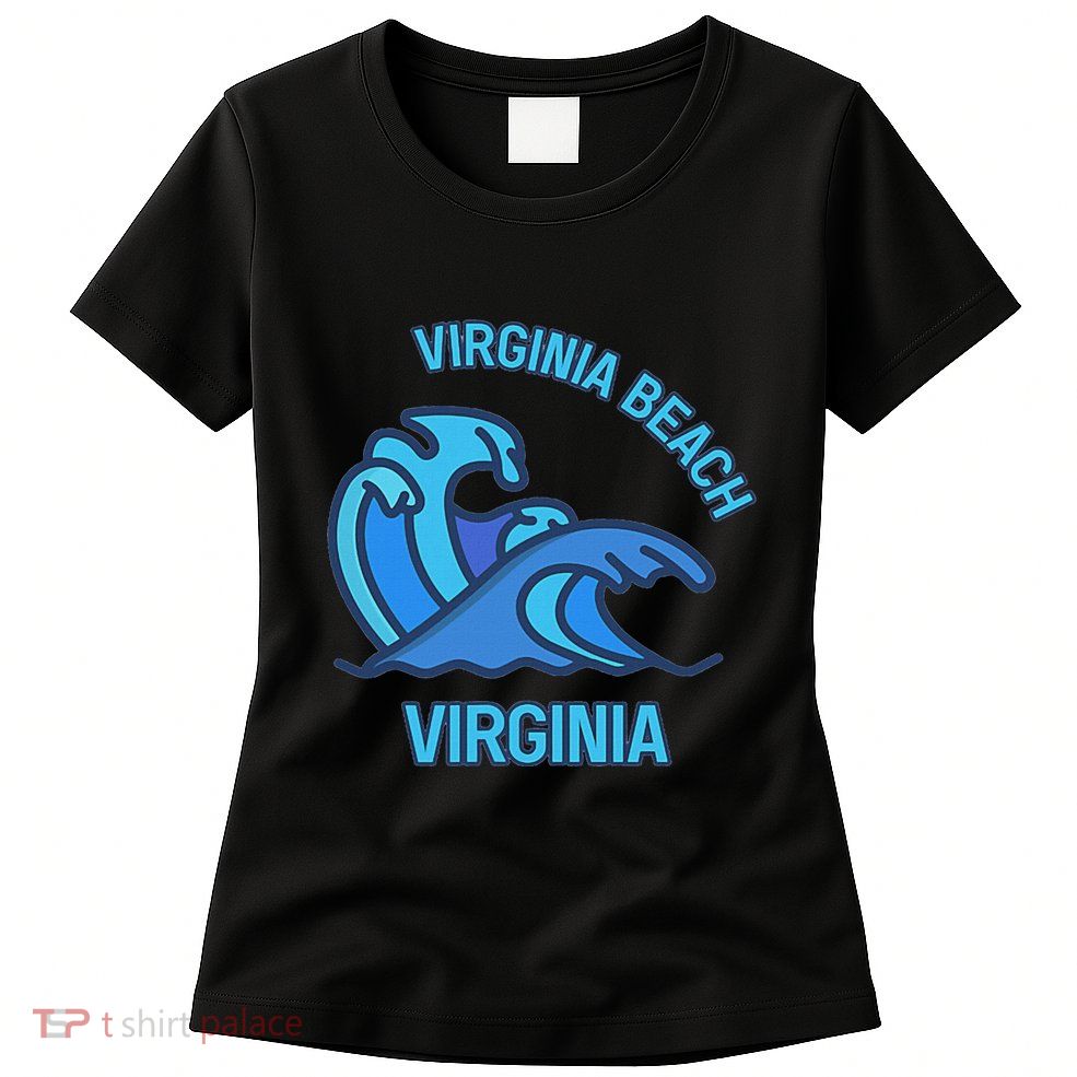Graphic Virginia Beach Virginia Pocket Wave Souvenir Womens T-Shirt