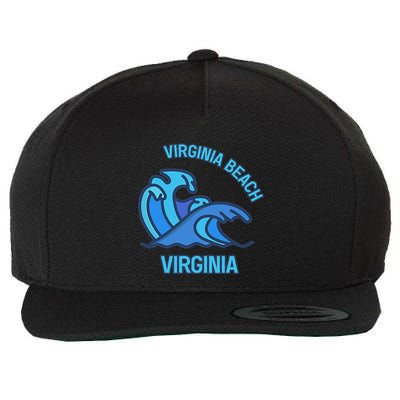 Graphic Virginia Beach Virginia Pocket Wave Souvenir Wool Snapback Cap