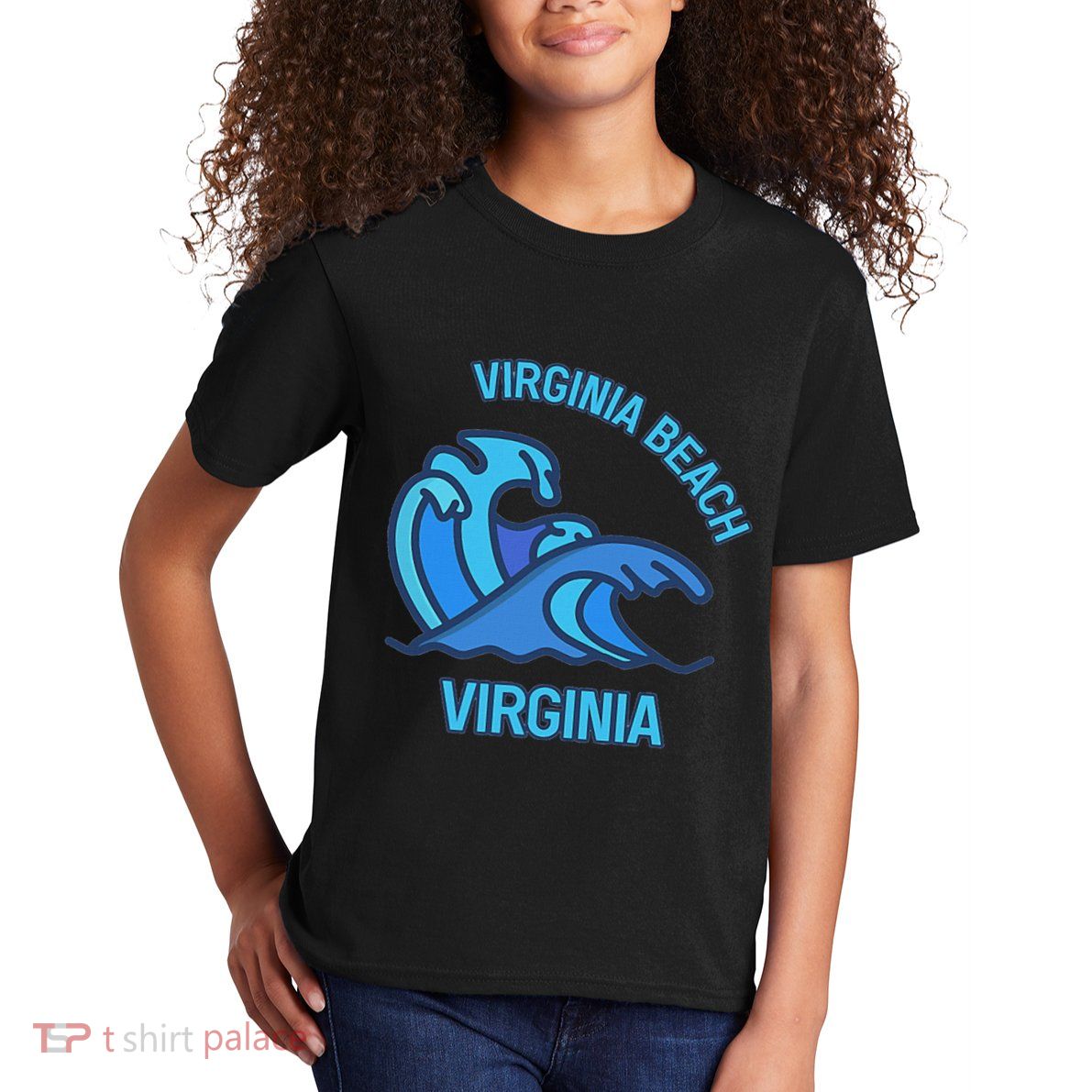 Graphic Virginia Beach Virginia Pocket Wave Souvenir Kids T-Shirt