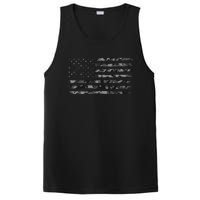 Grey Vintage Camo American Flag PosiCharge Competitor Tank