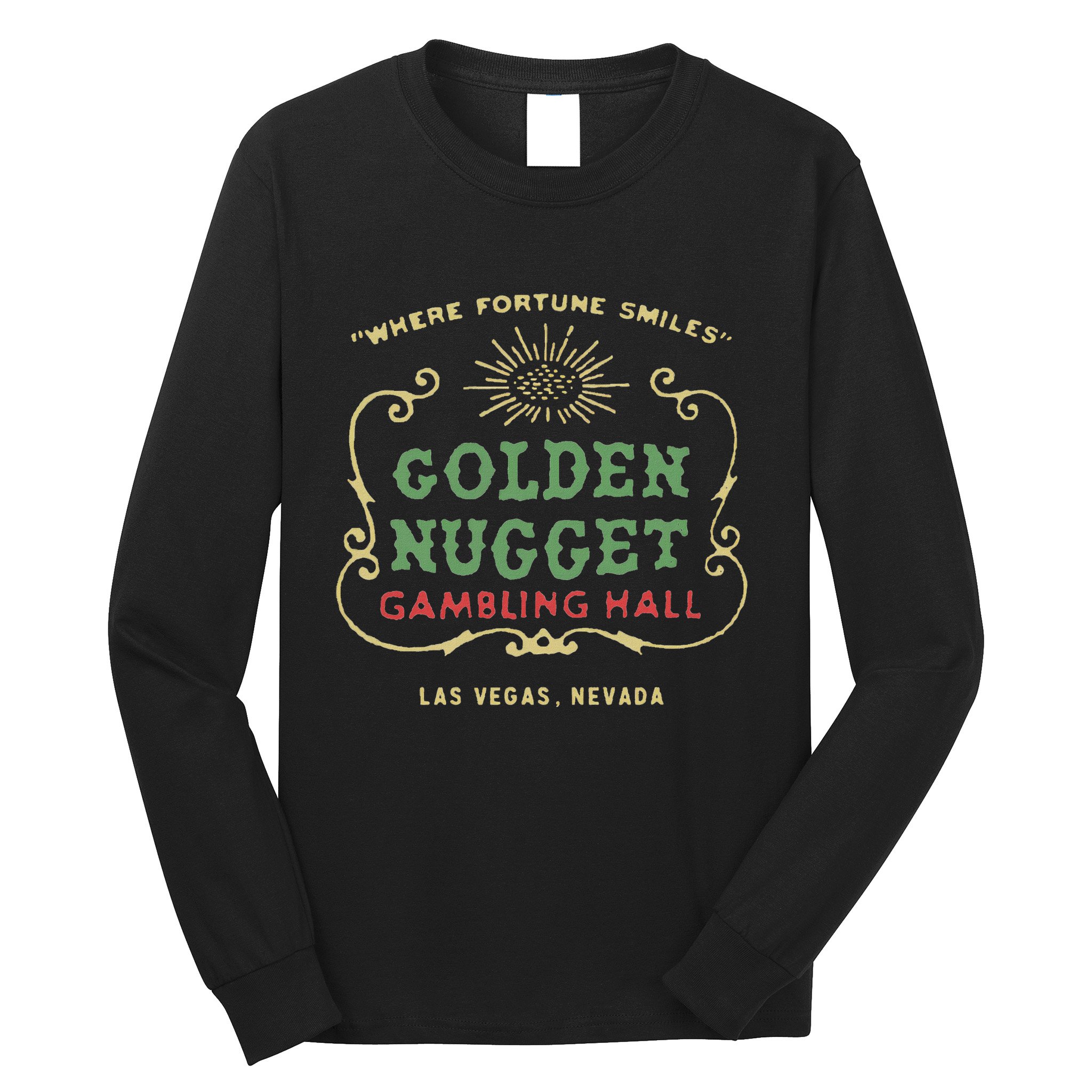 Golden Vegas Casino Hotel Retro Vintage Long Sleeve Shirt